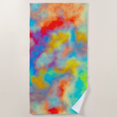 雲カラフル装飾用クッション ビーチタオル (正面)