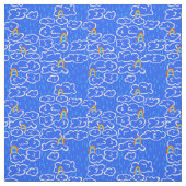 雲カラフル雨虹の青パターン ファブリック (見本)