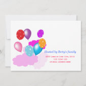 雲カラフル風船の幼稚園 招待状 (裏面)