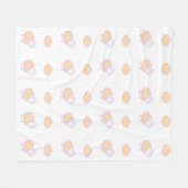 雲スタイリッシュ模様のかわいいピンクの羊 フリースブランケット (正面(横))