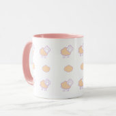 雲スタイリッシュ模様のかわいいピンクの羊 マグカップ (正面左)