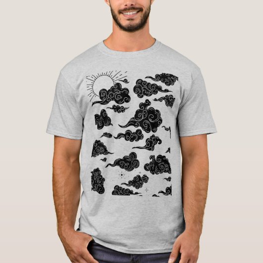 雲デザイン メンズTシャツ Tシャツ (正面)