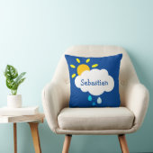 雲パーソナライズされたと雨粒とサンシャインクッション クッション (椅子)