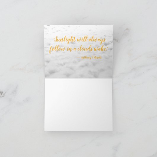 雲パーソナライズされた引用文 ノートカード (内部)