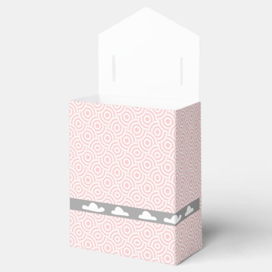 雲ピンク結婚式の引き出物ボックスモノグラム名 フェイバーボックス (オープン)