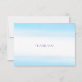 雲ベビーが青い水の色のサンキューカードを振りかける サンキューカード (裏面)