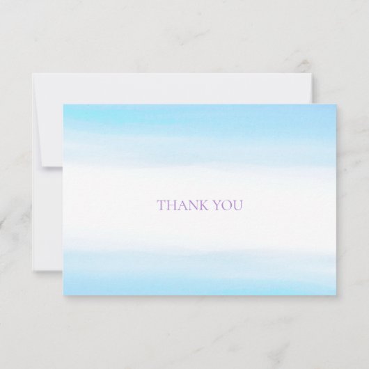 雲ベビーが青い水の色のサンキューカードを振りかける サンキューカード (裏面)
