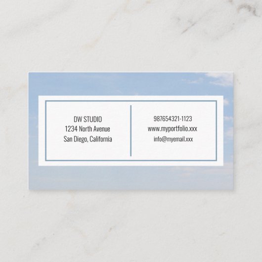 雲モダン写真名刺 名刺 (裏面)