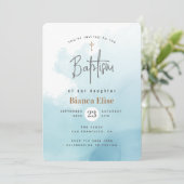 雲モダン水彩洗礼 招待状 (スタンド正面)