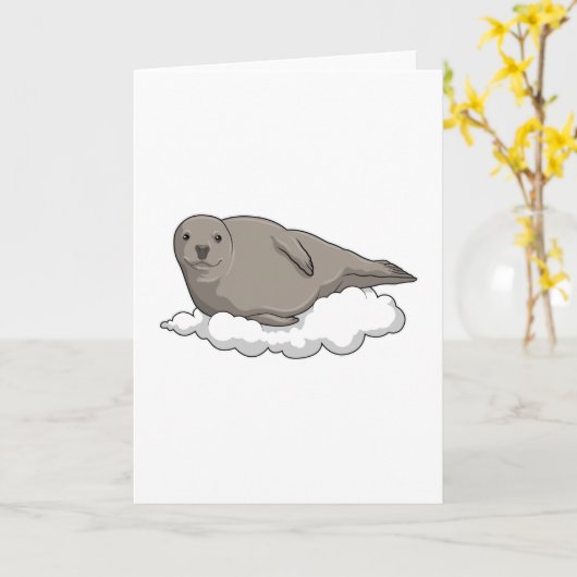 雲上のシール カード (黄色い花)