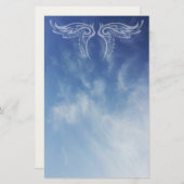 雲上の装飾翼の写真 便箋 (正面/裏面)