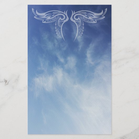 雲上の装飾翼の写真 便箋 (正面)