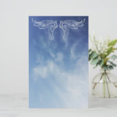 雲上の装飾翼の写真 便箋 (スタンド正面)