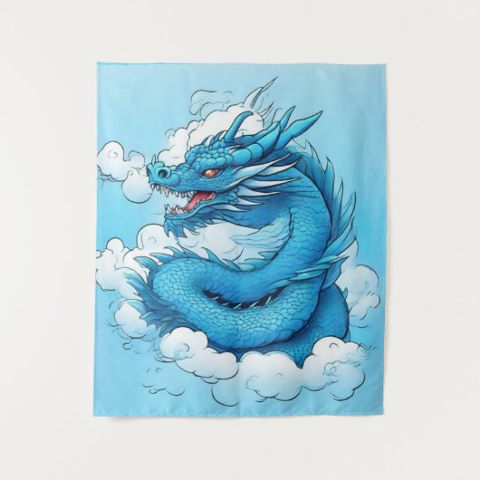 雲中国のの中の龍 タペストリー (正面)