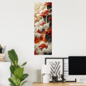 雲中国の赤金ゴールドホワイトカラーポスター ポスター (ホームオフィス)