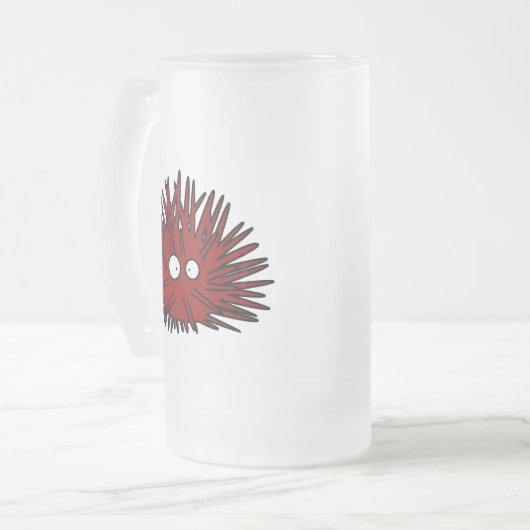 雲丹の単とげだらけの赤いハリネズミの海 フロストグラスビールジョッキ (正面左)