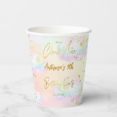 雲九パステルレインボークラウド誕生日 紙コップ (裏面)