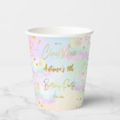 雲九パステルレインボークラウド誕生日 紙コップ (正面)