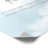 雲九パステル灰色おむつラッフルテーブルサイン ポスター (角)