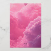 雲九ピンククラウドベビーシャワーフォイル招待状 箔招待状 (裏面)