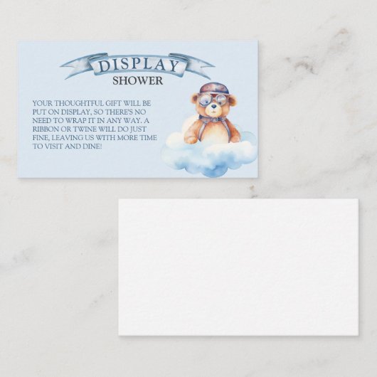 雲九ヴィンテージクマ表示ベビーシャワー エンクロージャーカード (正面/裏面)