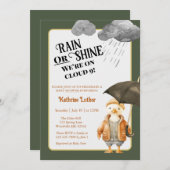 雲九可愛いウッドランドアヒル赤ちゃんシャワー 招待状 (正面/裏面)