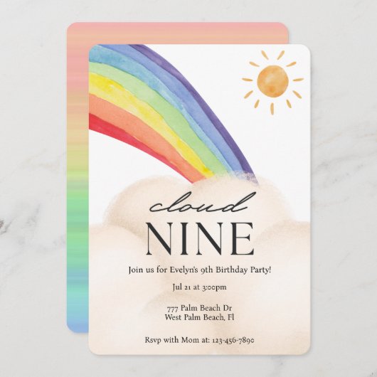 雲九水色虹&雲九生 招待状 (正面/裏面)