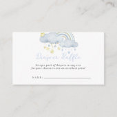 雲九男の子の赤ちゃんシャワーおむつラッフル エンクロージャーカード (正面)