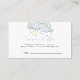 雲九男の子の赤ちゃんシャワーおむつラッフル エンクロージャーカード