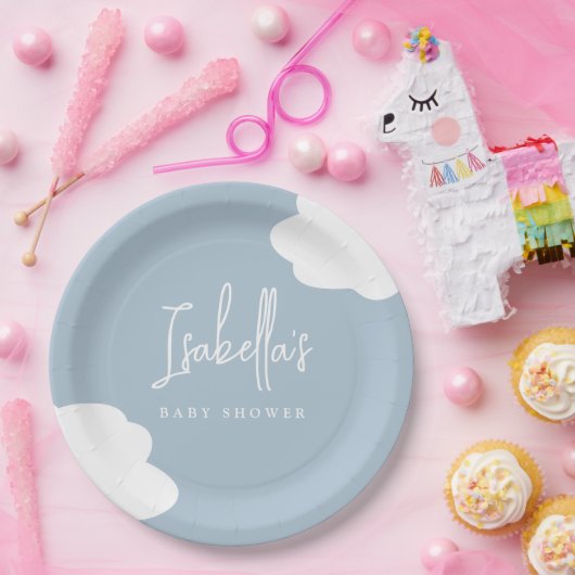 雲九男女兼用赤ちゃんシャワー ペーパープレート (パーティー)