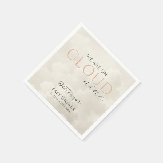雲九白雲赤ちゃんシャワー スタンダードカクテルナプキン (角)