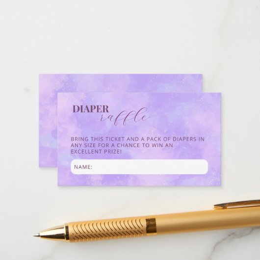 雲九赤ちゃんシャワー柔らかおむつラッフル エンクロージャーカード (正面/裏面インサイチュ)