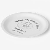 雲九赤男女兼用ちゃんシャワーテディベア ペーパープレート (アングル)