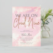 雲九雲空の赤ちゃんシャワーフォイル招待状 箔招待状 (立ち正面)