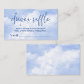 雲九青の赤ちゃんシャワーおむつラッフル エンクロージャーカード (正面/裏面)