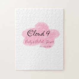 雲九 赤パステル ブライダルシャワー ネームデート ジグソーパズル