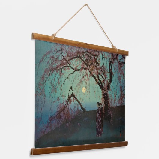 雲井さくらんぼの木1920年日本の木版プリント 吊り下げ型タペストリー (傾斜あり)