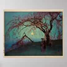 雲井の桜 1920年 日本の木版画