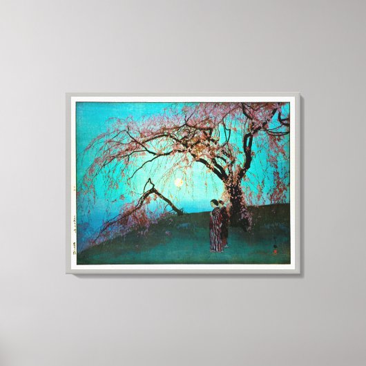 雲井桜、雲井さくらんぼ、吉田、ウッドカット キャンバスプリント (正面)