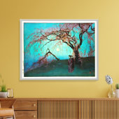 雲井桜、雲井さくらんぼ、吉田、ウッドカット キャンバスプリント (インサイチュ (リビング))