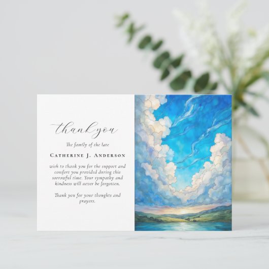 雲写真悔やみや弔慰葬儀記念館 サンキューカード (スタンド正面)