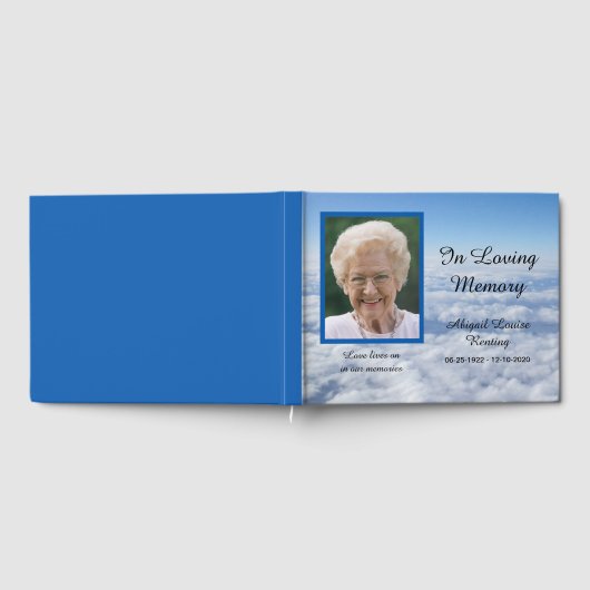 雲写真記念または葬式ゲストブック ゲストブック (全面)