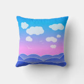 雲夢の上の海の夜明け クッション (裏面)