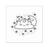 雲夢の星の夜月にかわいい セルフインキングスタンプ (デザイン)