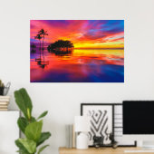 雲威厳のあると反射 ポスター (ホームオフィス)