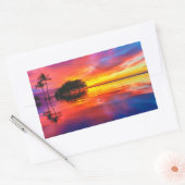 雲威厳のあると反射 長方形シール (封筒)