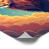 雲威厳のあるの中のライオン ポスター (角)