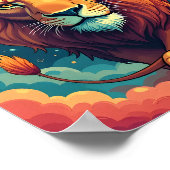 雲威厳のあるの中のライオン ポスター (角)