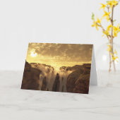 雲峡谷グリーティングカード カード (黄色い花)