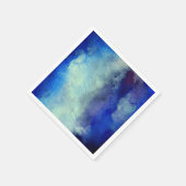 雲抽象芸術水色 スタンダードカクテルナプキン (角)
